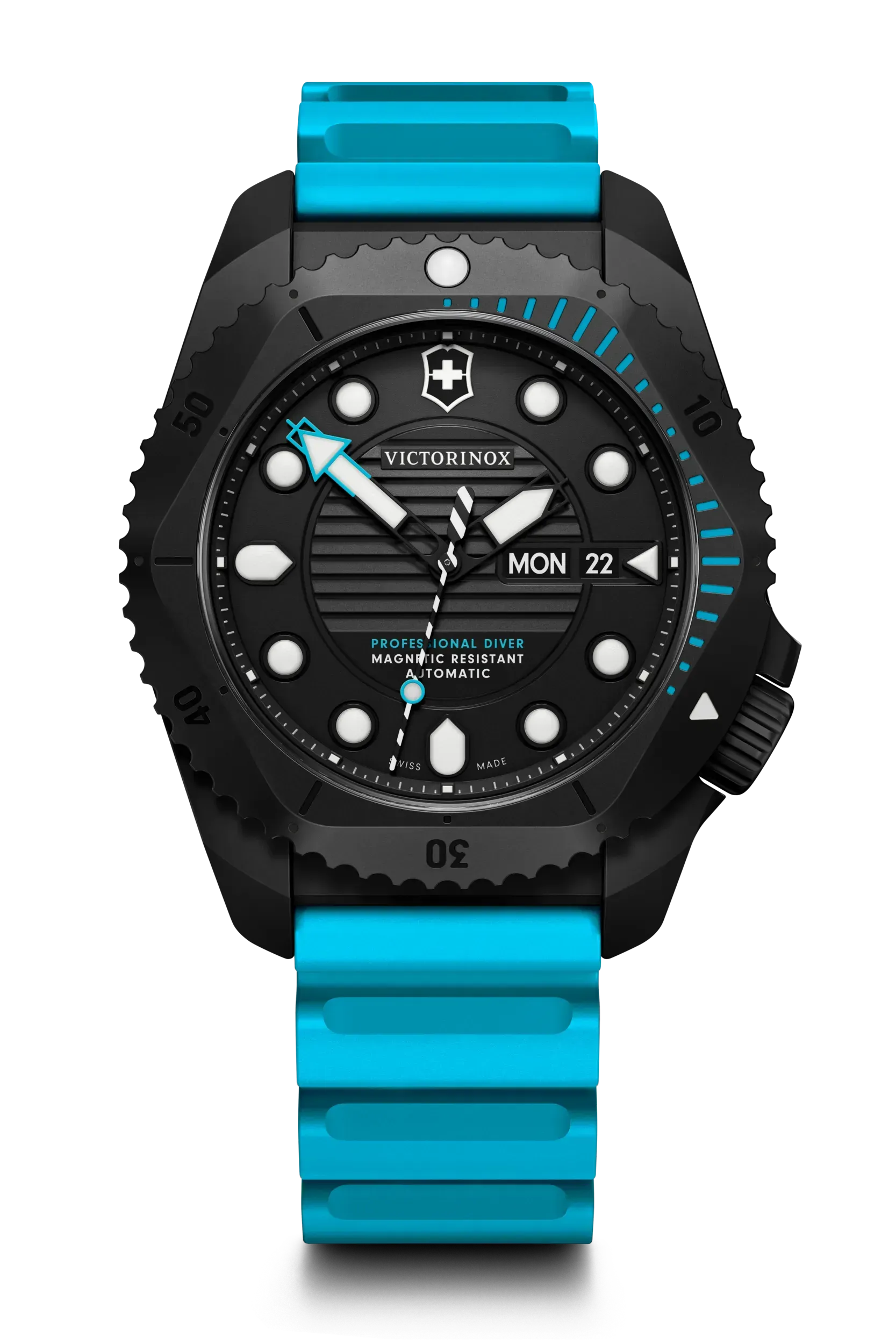 RELÓGIO VICTORINOX DIVE PRO TITÂNIO AUTOMÁTICO 43MM PULSEIRA DE SILICONE AZUL
