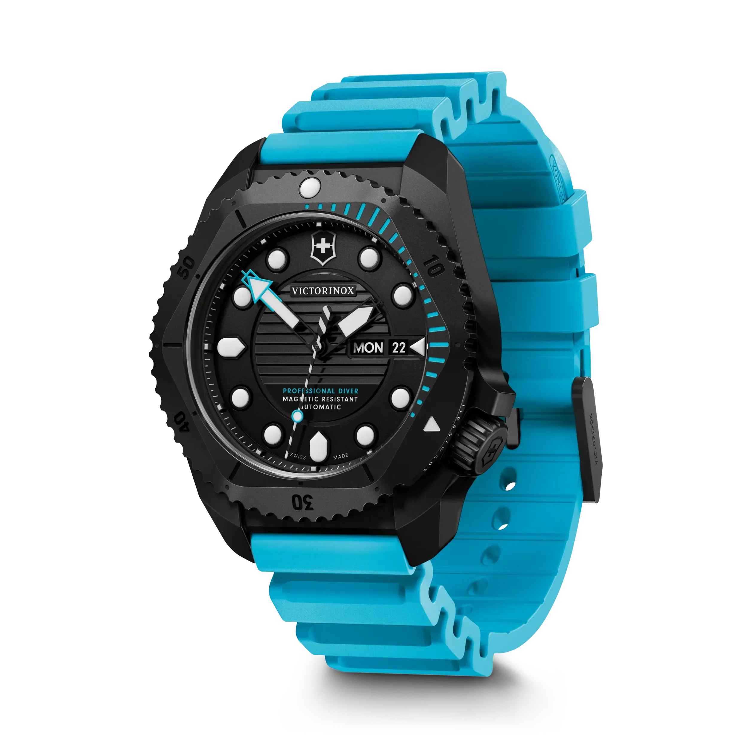 RELÓGIO VICTORINOX DIVE PRO TITÂNIO AUTOMÁTICO 43MM PULSEIRA DE SILICONE AZUL