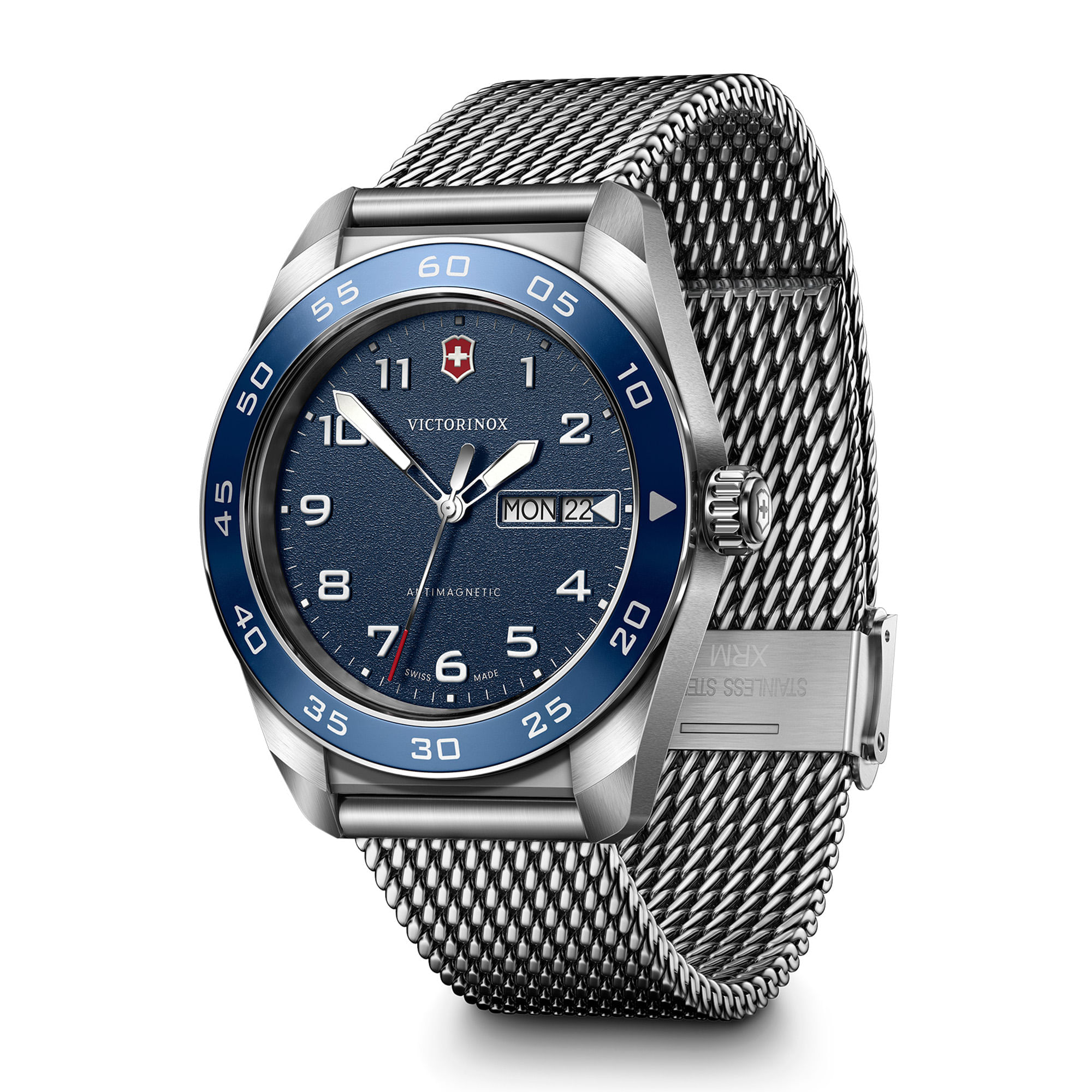 RELÓGIO VICTORINOX SWISS ARMY AZUL PULSEIRA DE MALHA